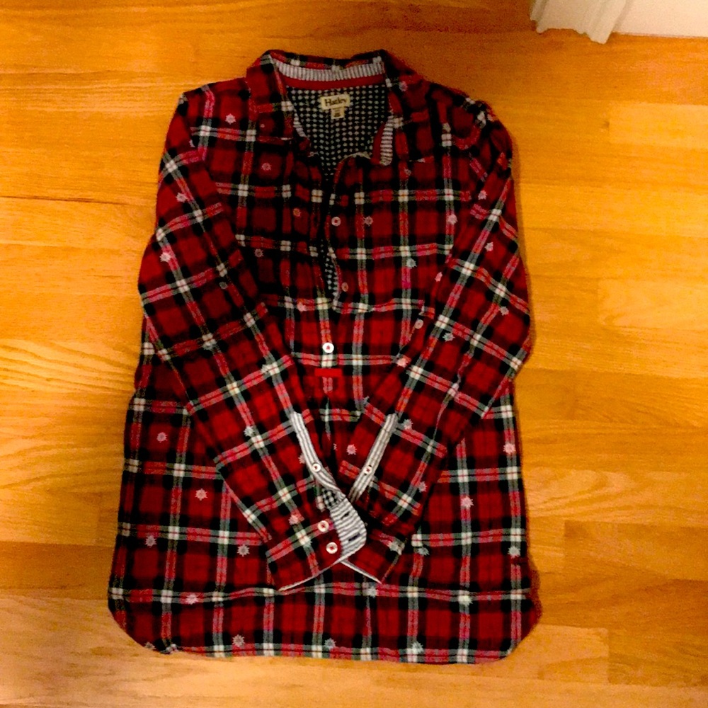 Harley plaid shirt contrast snowflake detail s
